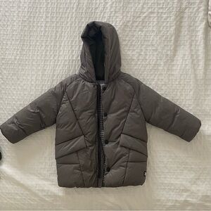 Zara Kids Charcoal Hooded Puffer Jacket